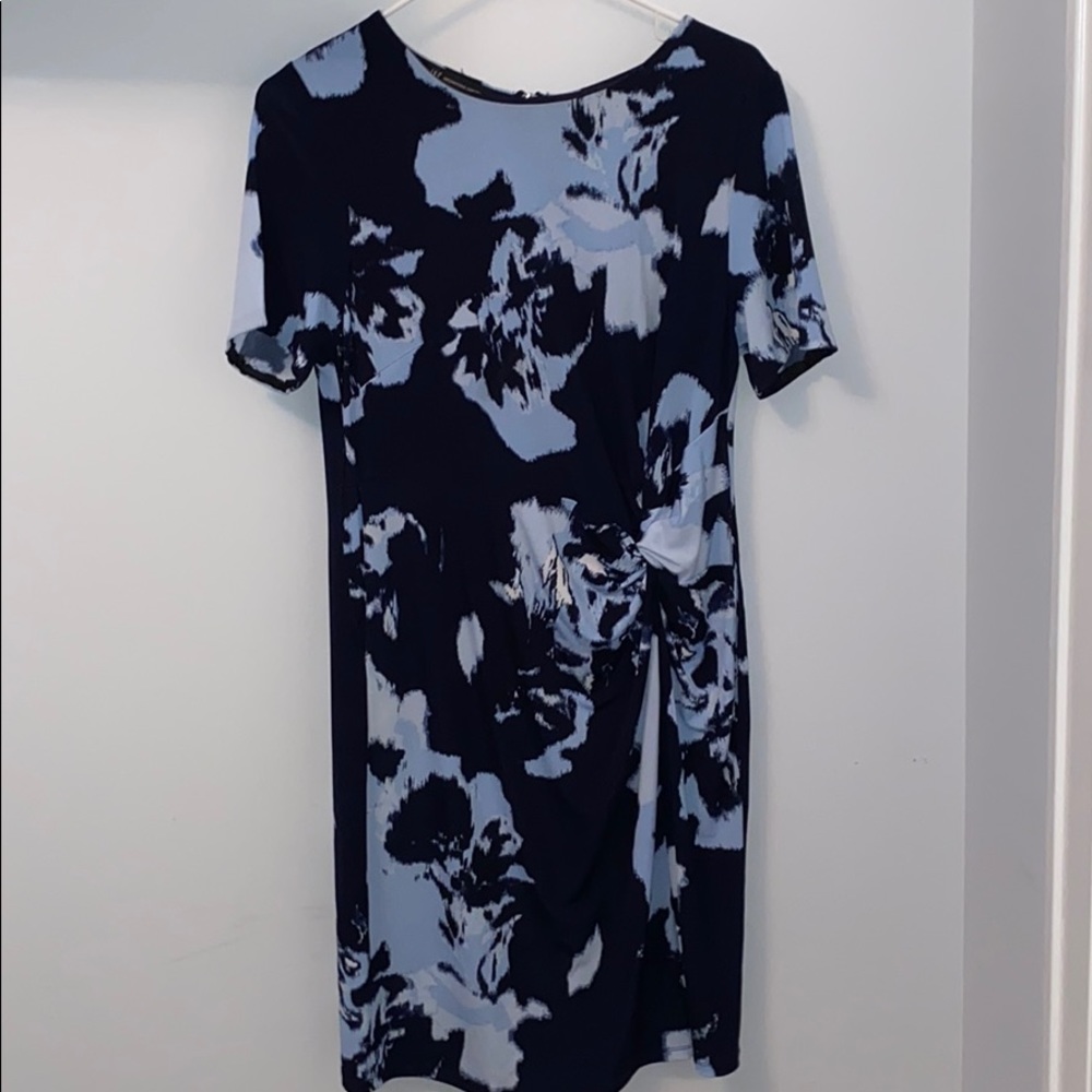 International concepts petite blue marbled dress